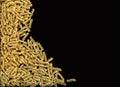 Macro texture of pasta. A lot of fusilli macaroni concentrated Royalty Free Stock Photo