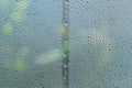 Macro texture of water droplets on window surface Royalty Free Stock Photo