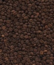 Macro texture of whole not ground coffee beans. Arabic medium roast.