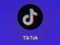 Macro of tiktok apps on smartphone display