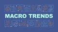 Macro trends word concepts dark blue banner