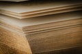 Macro view of book edge with gold leaf Royalty Free Stock Photo