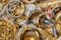 A Macro View of A Box of Jewelry Contents Royalty Free Stock Photo