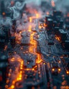 Glowing Circuit Board Overload with Smoke Royalty Free Stock Photo