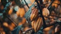 Macro view of a cocoa tree