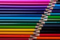 Macro view of colorful pencils