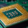 Macro View of a Computer CPU Processor Royalty Free Stock Photo