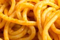 Macro view of the cooked spaghetti Royalty Free Stock Photo