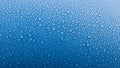Macro view of countless tiny water droplets on a textured blue surface Royalty Free Stock Photo