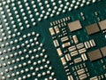 Macro View of CPU BGA Backside with Solder Pad Array Royalty Free Stock Photo
