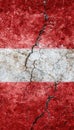 Distressed Austrian Flag with Sanctions Stripe and Cracked Paint Texture Royalty Free Stock Photo