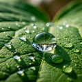 This macro view emphasizes the delicate interplay between nature and moisture Royalty Free Stock Photo