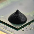 Macro View of Epoxy Coated Microchip on a Circuit Board Royalty Free Stock Photo