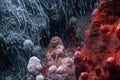 macro view of extremophile bacteria thriving in volcanic vents