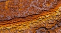 Macro View of Flaky Deep Rust Texture Royalty Free Stock Photo