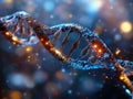 Macro view highlighting nucleotide bonds in a dynamic and colorful representation of DNA structure showcasing biological Royalty Free Stock Photo