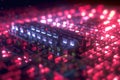 macro view of led screen pixel transitioning