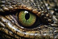 Macro view of lizard eye. Beautiful illustration picture. Generative AI