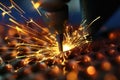 macro view of metal welding sparks Royalty Free Stock Photo