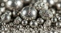 Macro View of Metallic Spheres and Irregular Particles Royalty Free Stock Photo