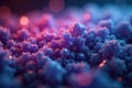 Macro view of microscopic crystals with vibrant, ethereal luminescence and intricate structures Extreme macro photography of Royalty Free Stock Photo