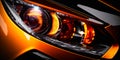 Macro view of modern car xenon lamp headlight