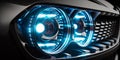 Macro view of modern car xenon lamp headlight