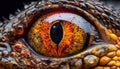 Macro view of multi colored reptile wet iris generated by AI