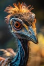 Macro view of an Oviraptor in research and development illustrating innovation and resourcefulness great for RD creativity Royalty Free Stock Photo