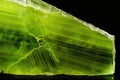 macro view of a polished slice of autunite, revealing its structure