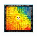 Futuristic CPU Processor Die Shot on White Background Royalty Free Stock Photo