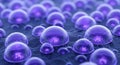 Macro View of Purple Spherical Microscopic Organisms or Bubbles spheres Royalty Free Stock Photo