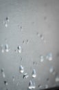 Macro view of raindrops on aluminium surface, abstract background