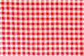 Macro view of red and white vichy pattern