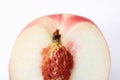 Macro view of sliced peach Royalty Free Stock Photo