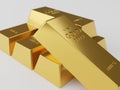 Macro view of stacks of gold bars Royalty Free Stock Photo