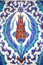 Macro view of tiles in Rustem Pasa Mosque, Istanbul Royalty Free Stock Photo