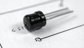 Macro View of a Transistor on a Circuit Diagram Royalty Free Stock Photo