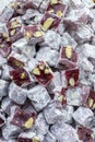 Macro view of Turkish delight background Royalty Free Stock Photo