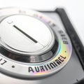 Macro View of a Vintage Chrome Control Dial Royalty Free Stock Photo