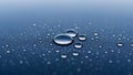 Macro view of water droplets on a dark blue surface with clear reflections Royalty Free Stock Photo