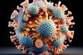 Macro virus close-up 3d. Generative AI, Generative, AI