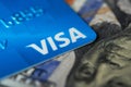 Macro of visa logo card