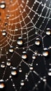 Macro water droplets on a spider web. Royalty Free Stock Photo