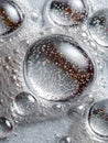 Macro water drops with reflective highlights. Royalty Free Stock Photo