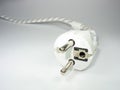 Macro of white two pin plug Royalty Free Stock Photo