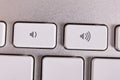 Macro Of A White Volume Up Button Royalty Free Stock Photo