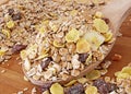 Delicious breakfast muesli on a spoon Royalty Free Stock Photo