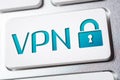 Macro Of The Word VPN With A Lock Security Icon On A Keyboard Button Royalty Free Stock Photo