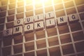 Macro Of The Words Quit Smoking Formed By Wooden Blocks In A Typecase Royalty Free Stock Photo